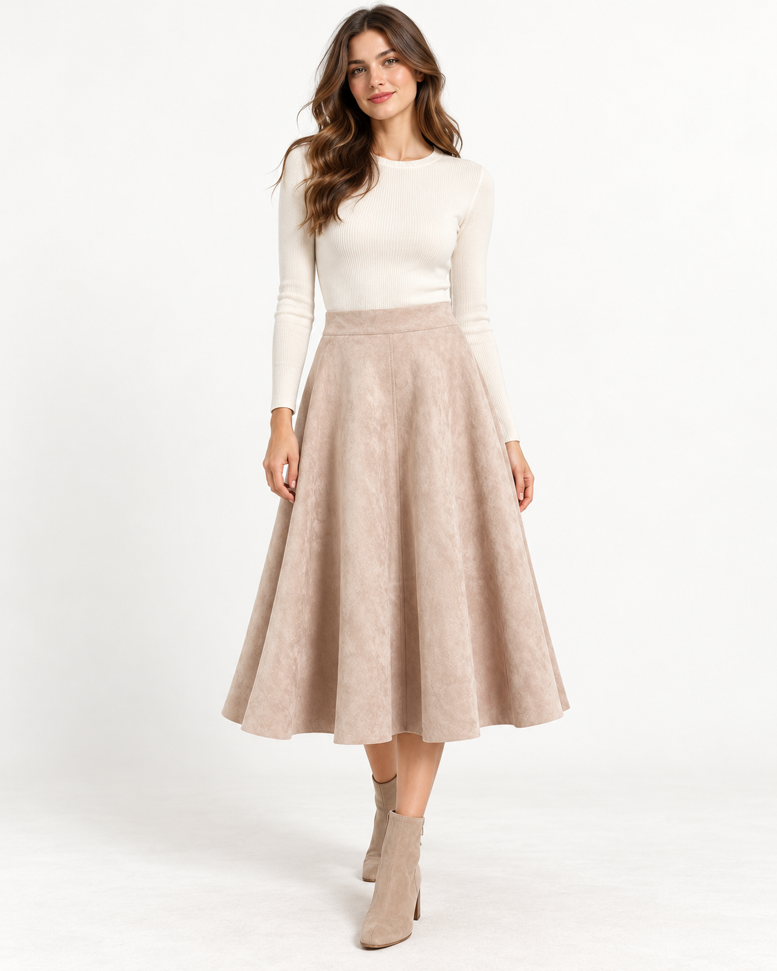 Colette | Pleated Autumn Midi Skirt